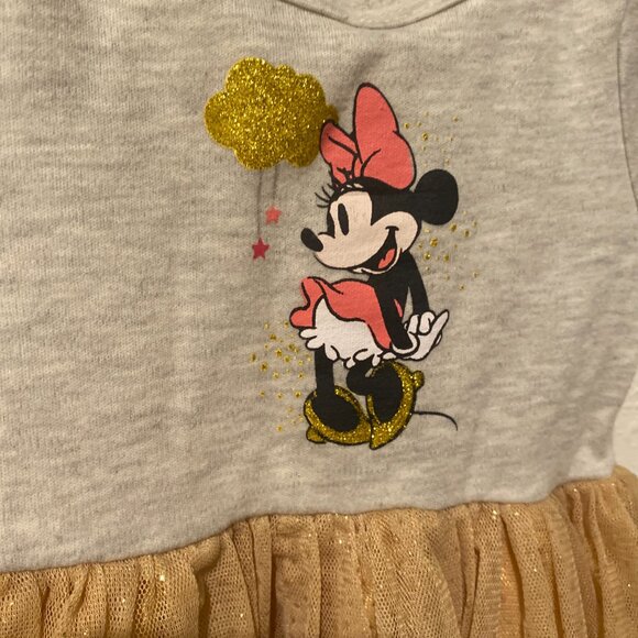 Baby Disney Minnie Mouse Gray & Gold Sparkle Dress – 6–9 Months (NWOT Condition) - Picture 3 of 4